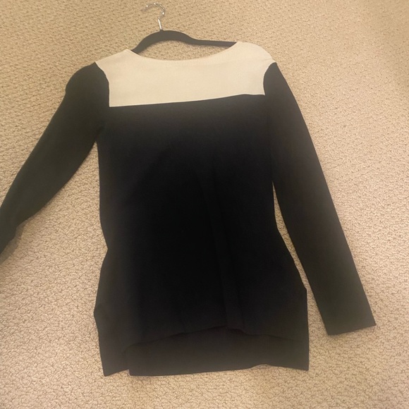 Derek Lam Ioc x Athleta Colorblock Central Sweater Size Small Black Cream - Picture 5 of 10